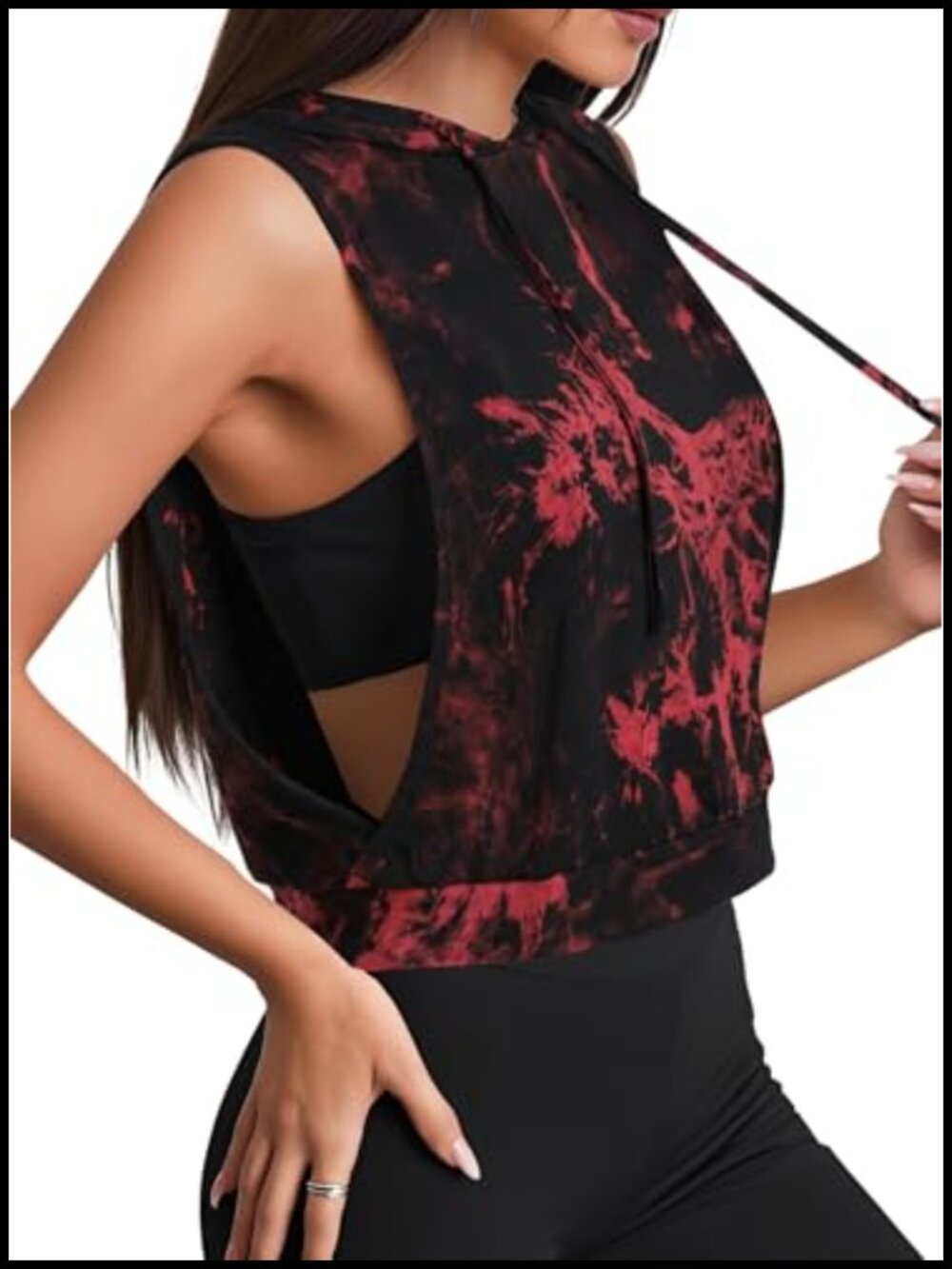 Sleeveless Hoodie Crop Top Women Workout Gym Hooded Tank Cotton